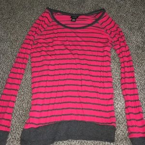 Pink and gray long sleeved shirt
